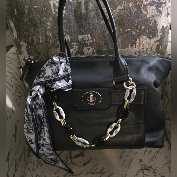 kate spade Handbags - Kate Spade ♠️ Hampton Road Janie Blk Smooth/Patent Leather Slouch Satchel EUC